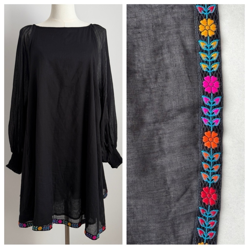 Pitusa Women’s Dress Cover Up Tunic Cotton Embroidery Size OS (M-XL)